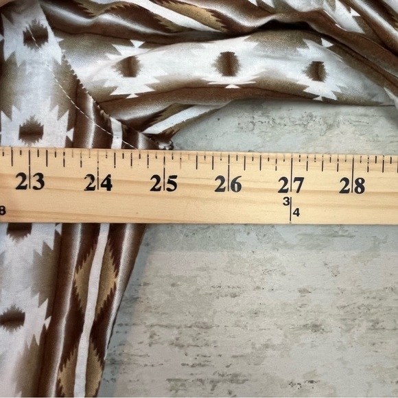 WANGLER Western Wear Mens Shirt Pearl Snap Buttons Aztec Brown Cowboy Large - Picture 16 of 16